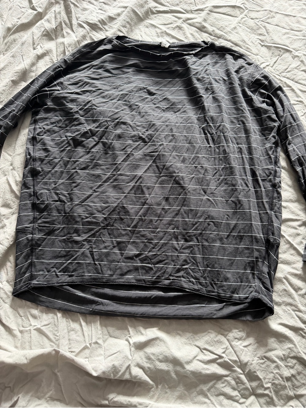 lululemon athletica Men's Long-Sleeve Striped Crew - Charcoal Gray